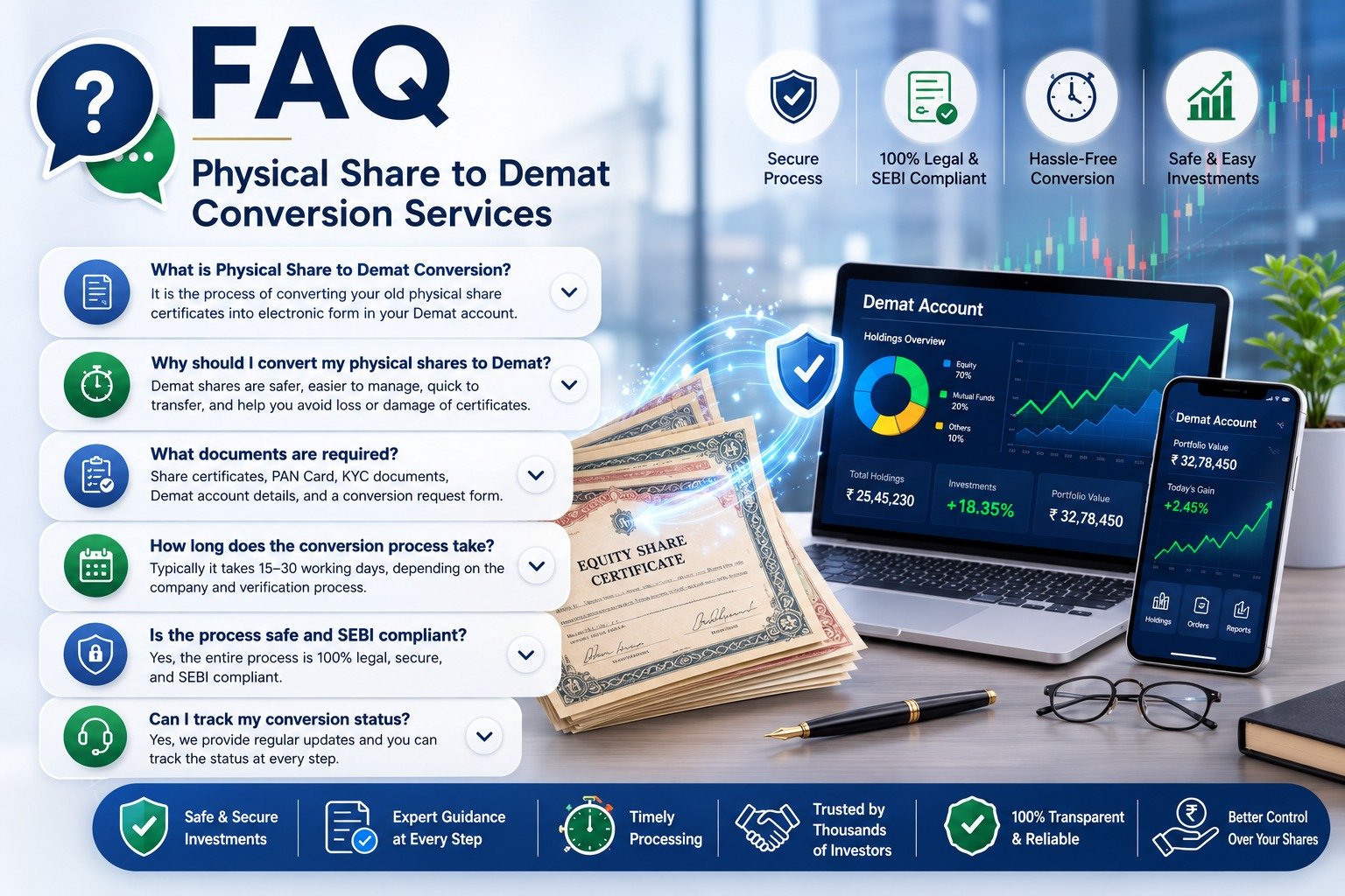 About Physical Share to Demat Conversion | Convert Old Share Certificates Online